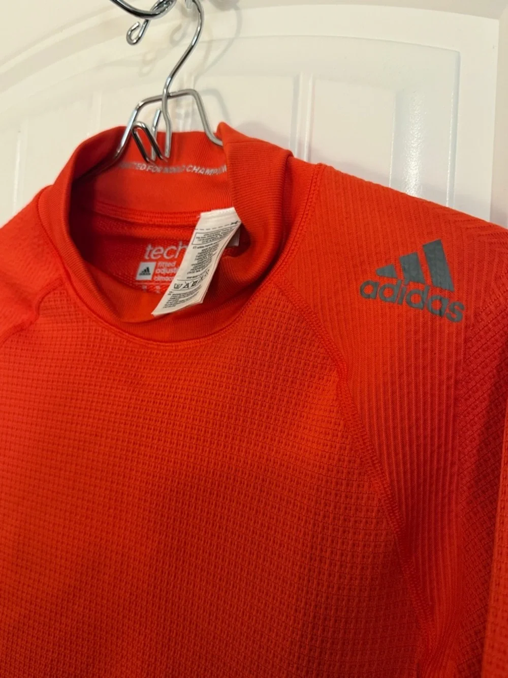 adidas Men’s Red Orange Long-Sleeve Training Top